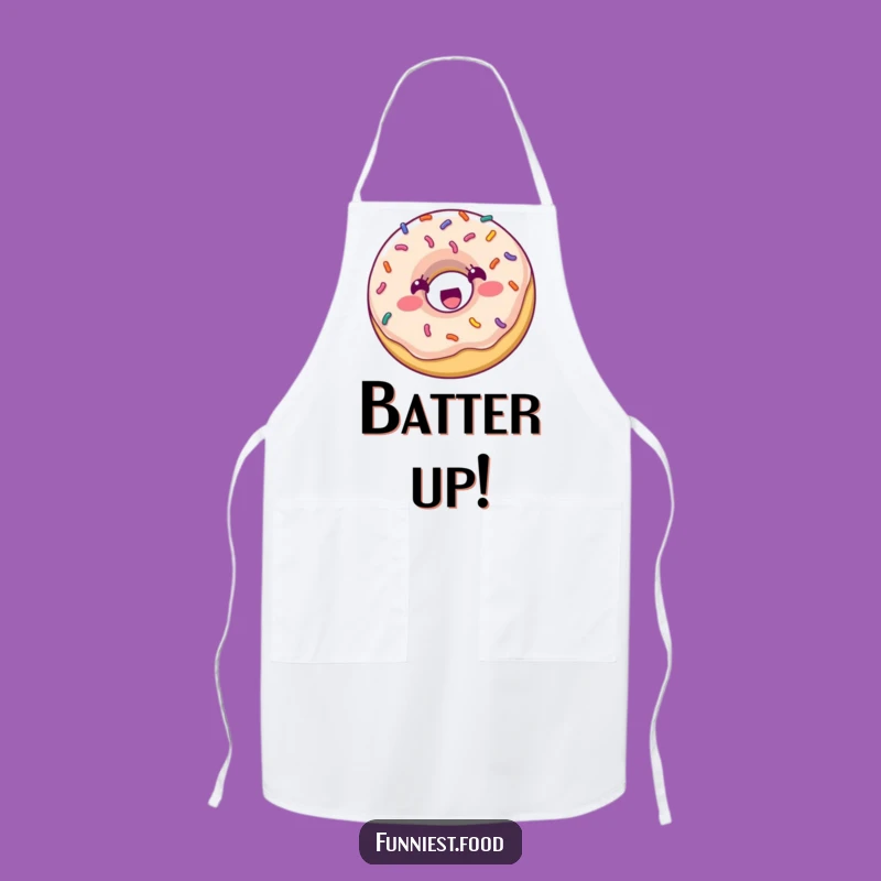 Funny Donut Bouncing Apron: Practical Sprinkle Character, Humorous Kitchen Wear