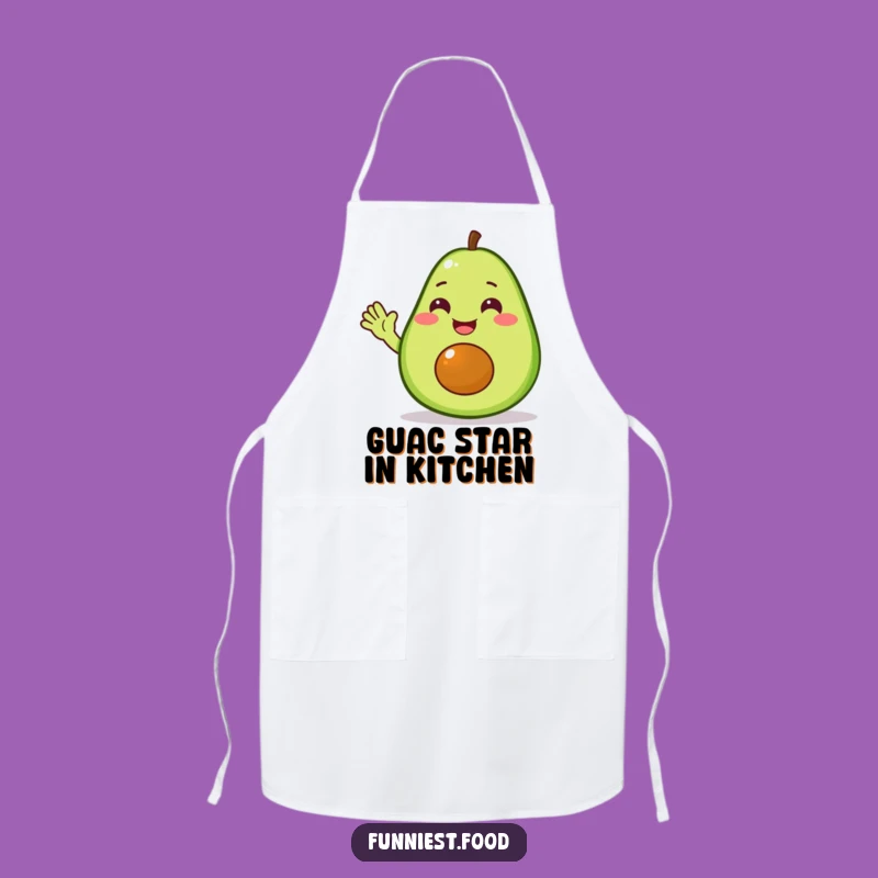 Funny Delighted Avocado Apron, Cheerful Kitchen Companion for Cooks