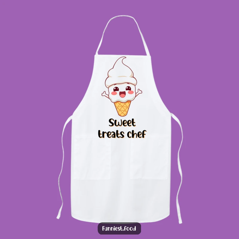 Funny Ice Cream Apron: Cone Hat Fun - Kitchen Dessert Delight!