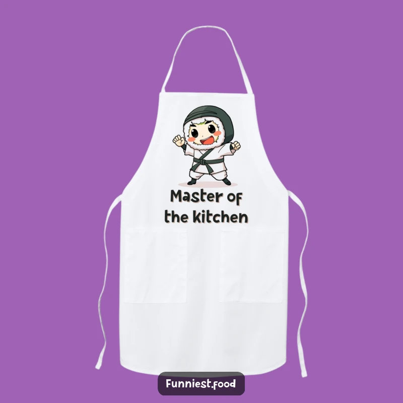Funny Sushi Roll Karate Apron: Japanese Kitchen Style, Hilarious Cooking Accessory, Perfect Gift