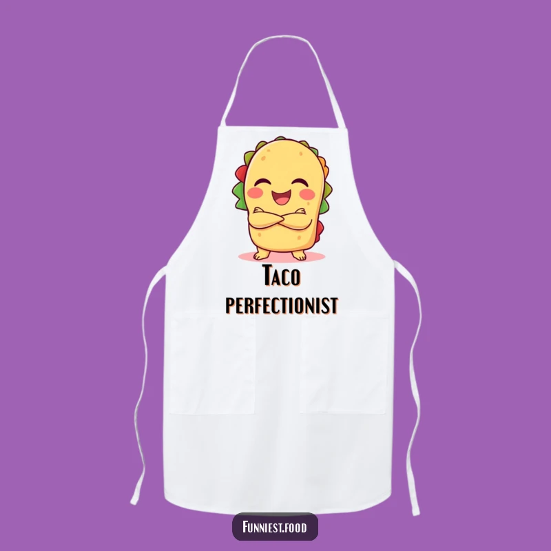 Funny Taco Laugh Apron - Confident Taco with Crossed Arms, Practical Funny Gift