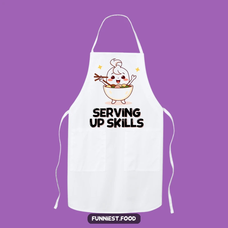 Funny Happy Ramen Bowl Apron Cook with Joy and Juggling Skills
