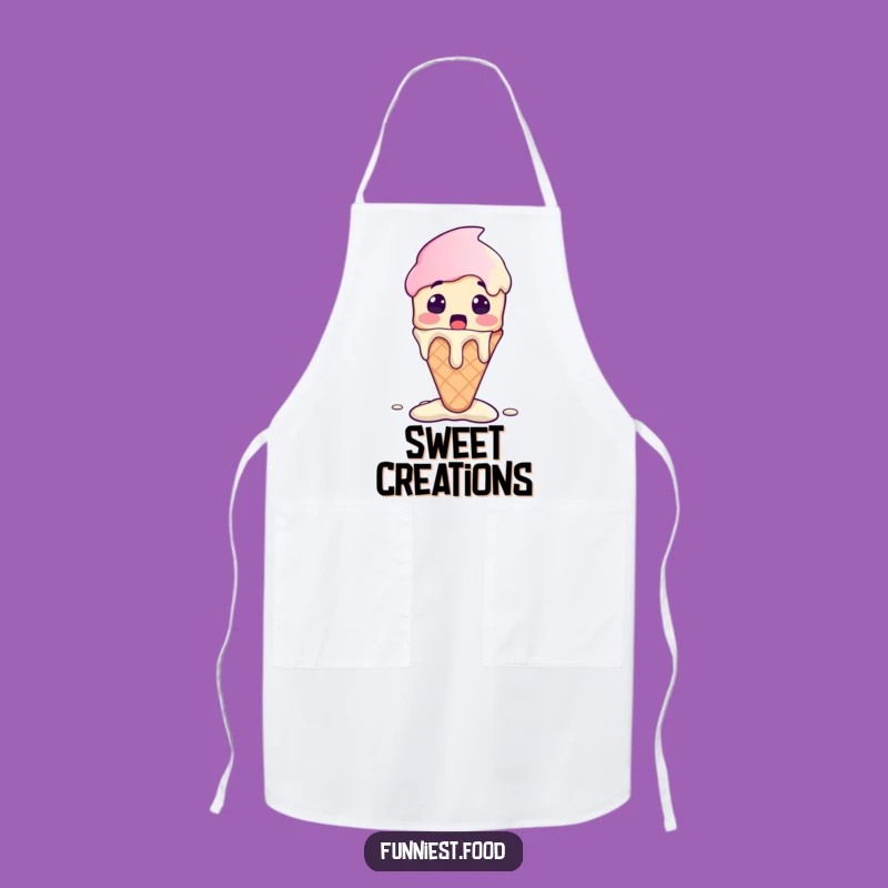 Funny Ice Cream Apron - Melting Chef Character, Perfect Funny Kitchen Gift!