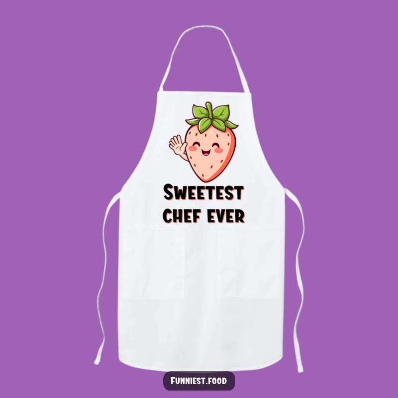 Funny Strawberry Wave Apron - Cook with Cheer Featuring This Fruit Character