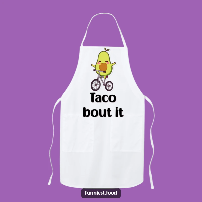 Funny Avocado Unicyclist Apron: Cook with Healthy Humor in Quirky Kitchenwear