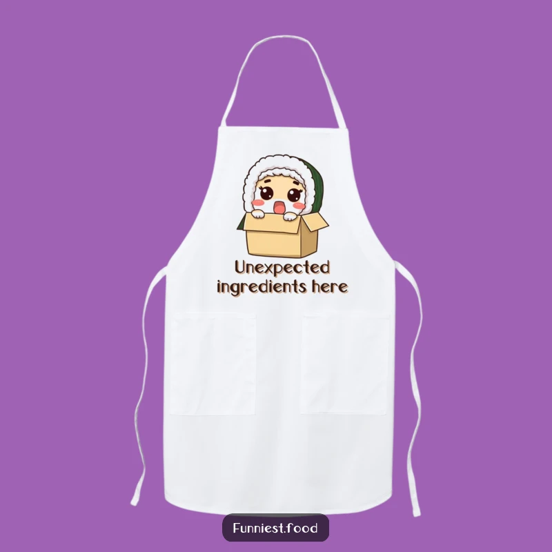 Funny Surprised Sushi Roll Apron Cook Up Some Laughs in the Kitchen