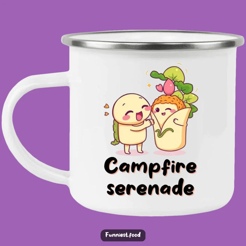 Funny Taco Burrito Serenade Camping Mug: Fiesta Fuel, Hilarious Outdoor Companion, Perfect Gift