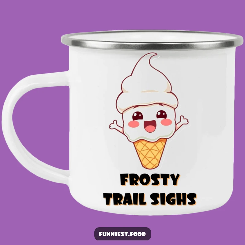 Funny Ice Cream Camping Mug: Cone Hat Adventure - Cool Outdoor Fun!