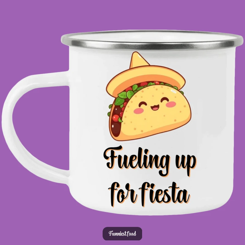 Funny Taco Sombrero Camping Mug: Outdoor Adventures with Hilarious Fiesta Joy