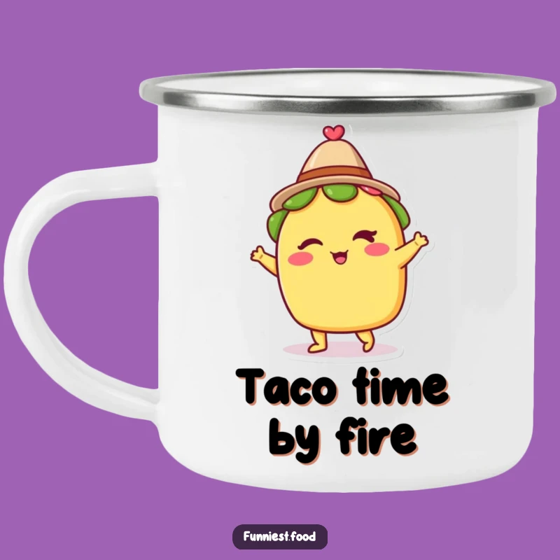 Funny Winking Taco Dancing Hat Camping Mug - Fiesta Sips Outdoors!