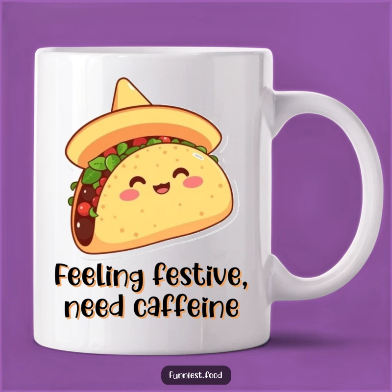 Funny Overjoyed Taco Sombrero Mug: A Hilarious Fiesta Gift for Foodies