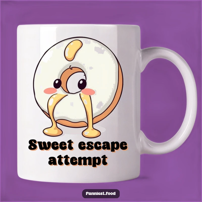 Funny Blushing Donut Mug Escaping Syrup Sweet and Hilarious Gift