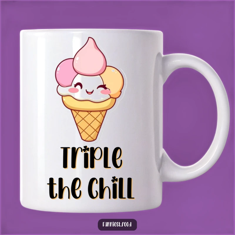 Funny Ice Cream Mug: Happy Winking Cones, Sweet Fun Funny Gift