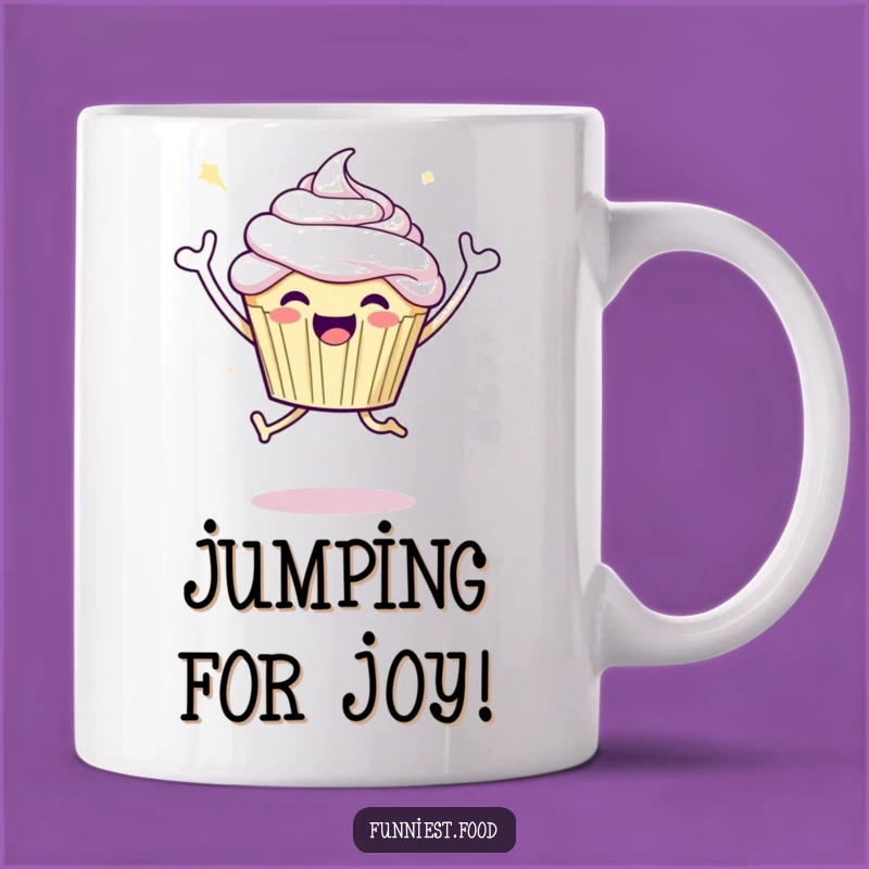 Funny Joyful Cupcake Mug Celebrate Victories with Sweet Humor