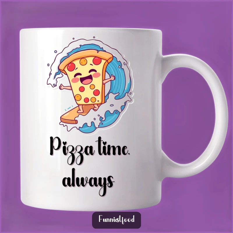 Funny Pizza Surfer Mug: Hilarious Wave Rider, Perfect Gift for Pizza Lovers