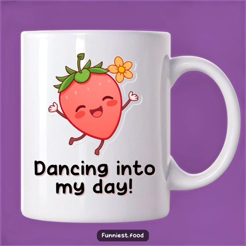 Funny Strawberry Dance Mug: Joyful Bloom, A Whimsical Funny Gift
