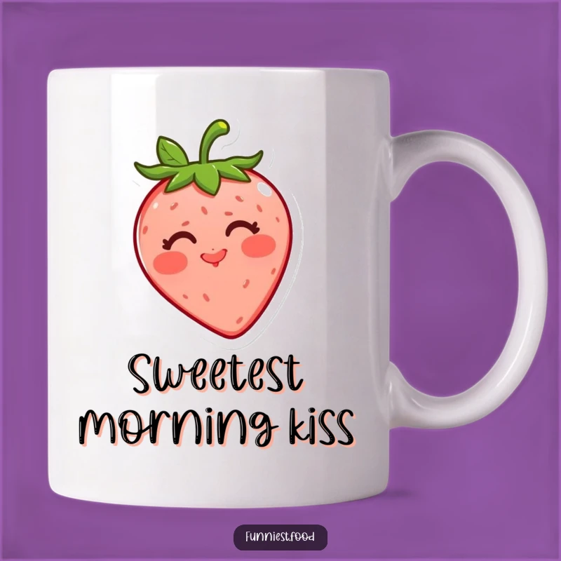 Funny Strawberry Kiss Mug: A Cheerful Fruit Gift for Her, Perfect for Morning Brews
