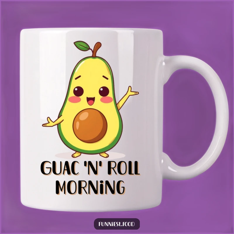 Funny Surprised Avocado Yoga Mug - Healthy Character Relaxation Gift