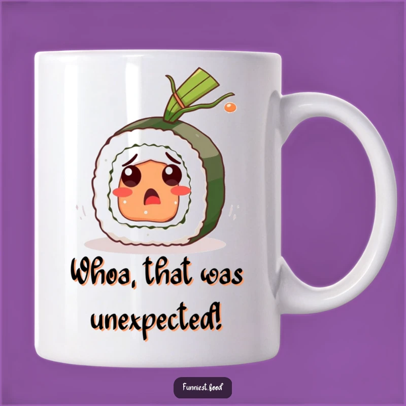 Funny Surprised Sushi Roll Mug, A Startled Gift Thatll Make You Giggle