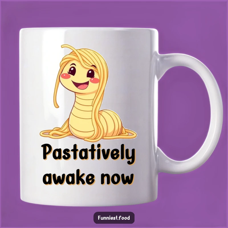 Funny Spaghetti Worm Mug: Hilarious Italian Food Humor Gift