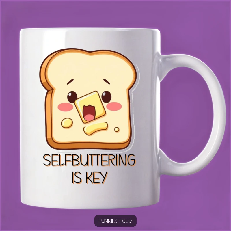 Funny Shocked Toast Mug: Self-Butterin' Breakfast Buddy - A Hilarious Gift