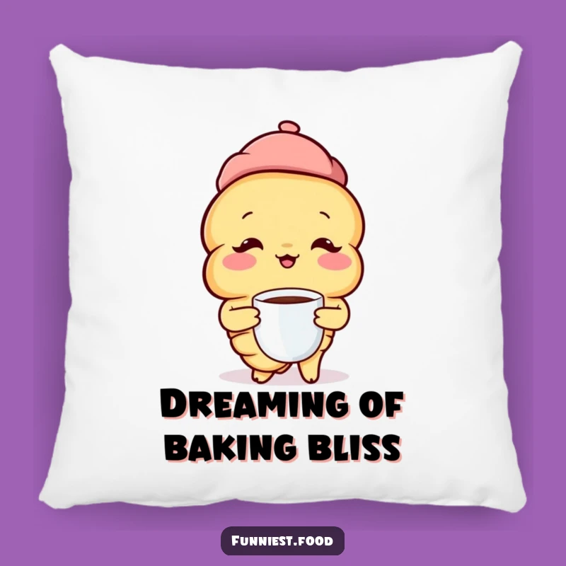 Funny Croissant Beret Pillow: Cozy French Comfort, Adorable Accent Pillow, Perfect Funny Gift