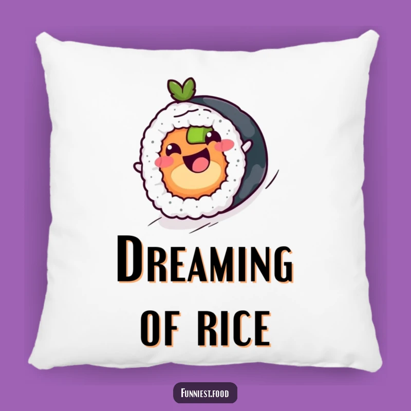 Funny Sushi Roll Pillow - Cheerful Maki Rolling Downhill, Soft Funny Gift