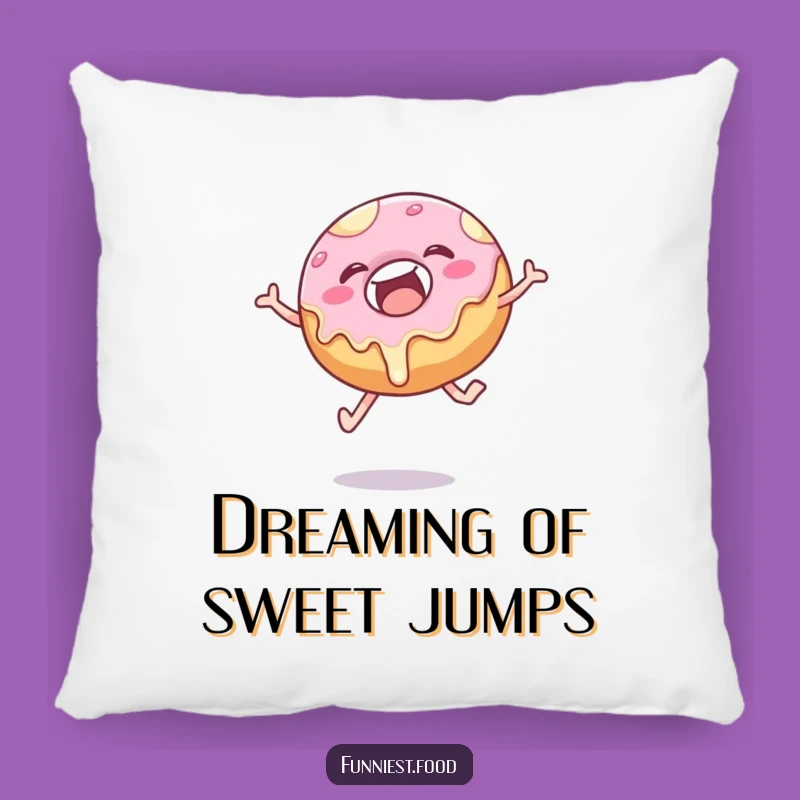 Funny Donut Leap Pillow: Cozy Pastry Comfort for Your Sofa
