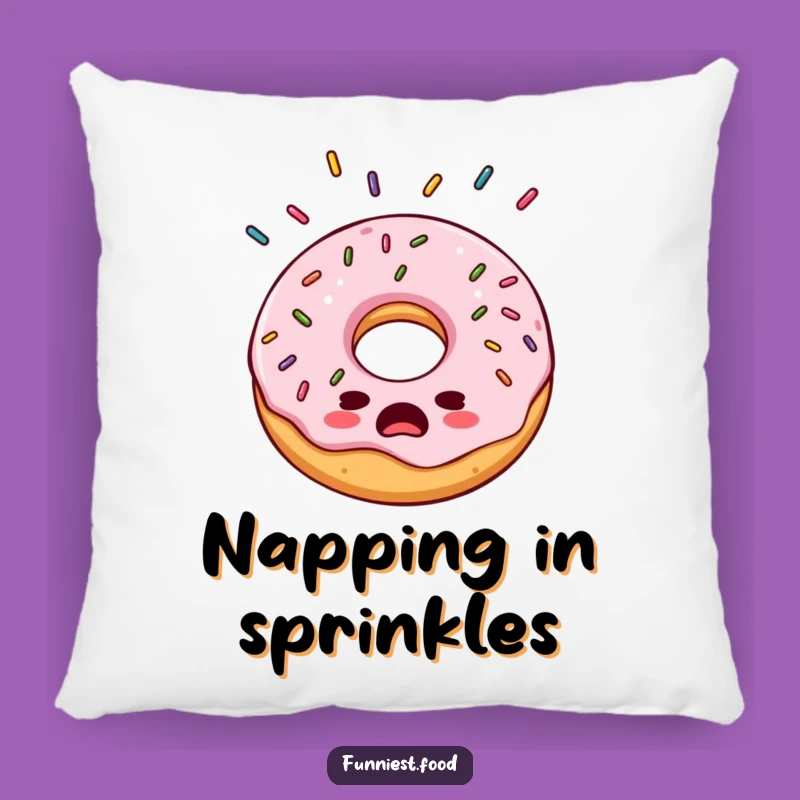 Funny Bewildered Donut Pillow - Cozy & Hilarious Pastry Decor Gift