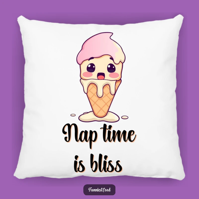 Funny Ice Cream Pillow - Cute Melting Character Cushion, Great Funny Gift!