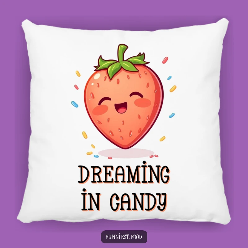 Funny Strawberry Sprinkle Pillow: Cozy Sweetness, Adorable Accent Pillow, Perfect Gift for Berry Fans