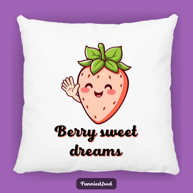 Funny Strawberry Wave Pillow - Sweet Fruit Character for Cozy Comfort
