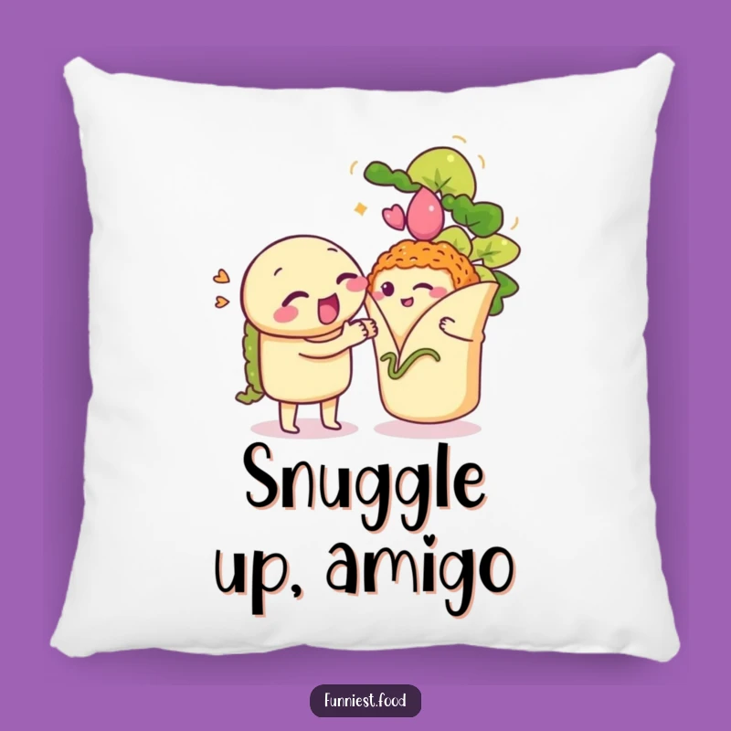 Funny Taco Burrito Serenade Pillow: Cozy Fiesta Comfort, Adorable Accent Pillow, Perfect Gift