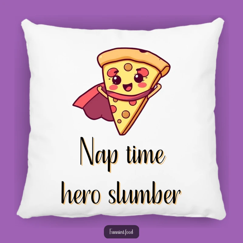 Funny Superhero Pizza Pillow - Cuddle Up with a Heroic Slice