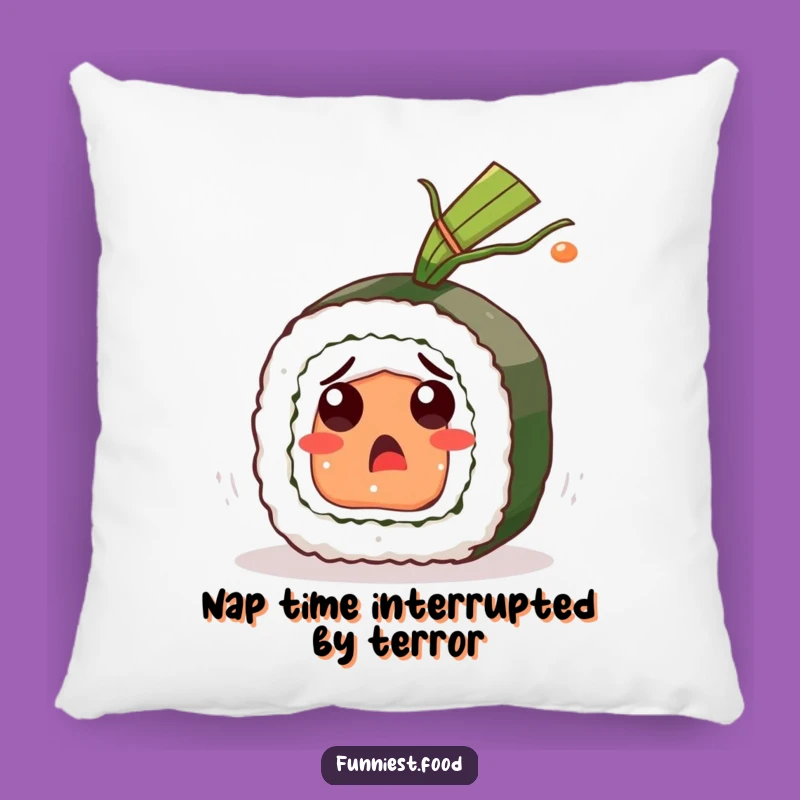 Funny Sushi Roll Pillow: Comfy Humor and a Startled Face as a Gift