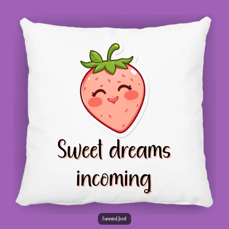 Funny Strawberry Kiss Pillow: Cuddle Up with This Cheerful Fruit Comfort Gift