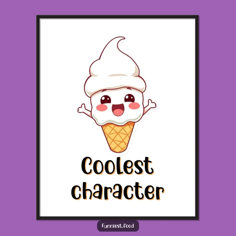 Funny Ice Cream Digital Print: Cone Hat Art - Instant Coolness!