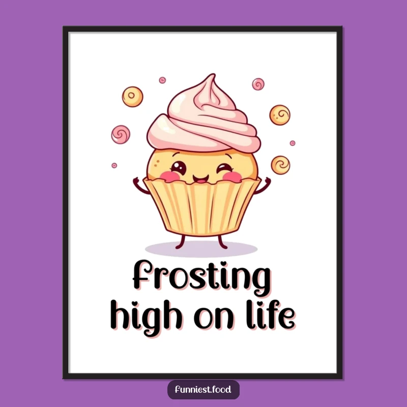Funny Cupcake Juggling Digital Art - Instant Sweet Humor for Your Walls