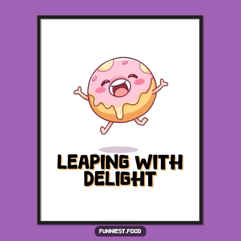 Funny Donut Leap Digital Art: Instant Pastry Joy for Your Walls