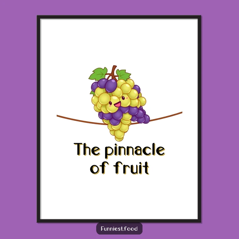 Funny Grape Tightrope Digital Art - Instant Whimsy for Your Walls