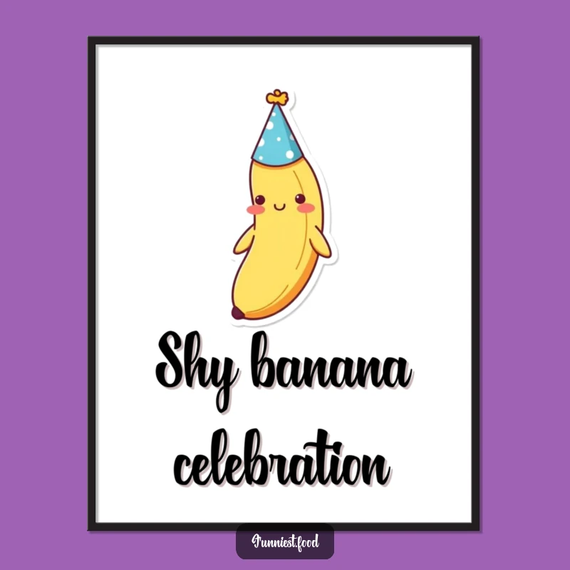 Funny Shy Banana Party Digital Art - Bashful Celebration for Your Walls
