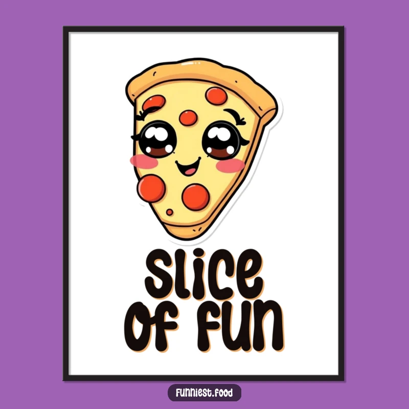 Funny Giggling Pizza Digital Art: Pepperoni-Eyed Slice Print for Instant Joy