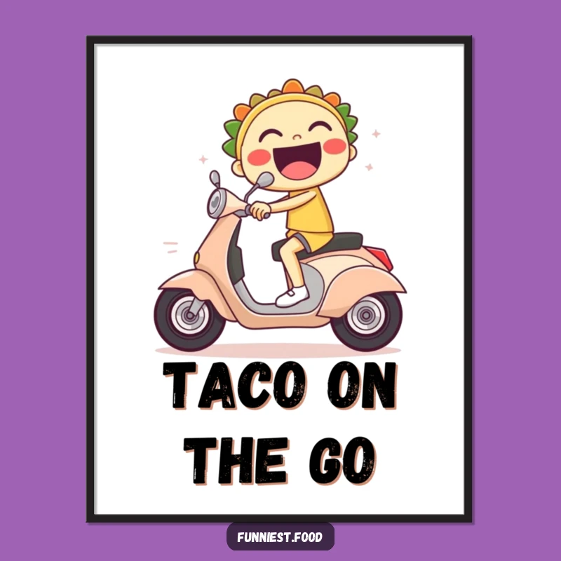Funny Taco Rider Digital Art Print: Instant Download for Dynamic Wall Decor!