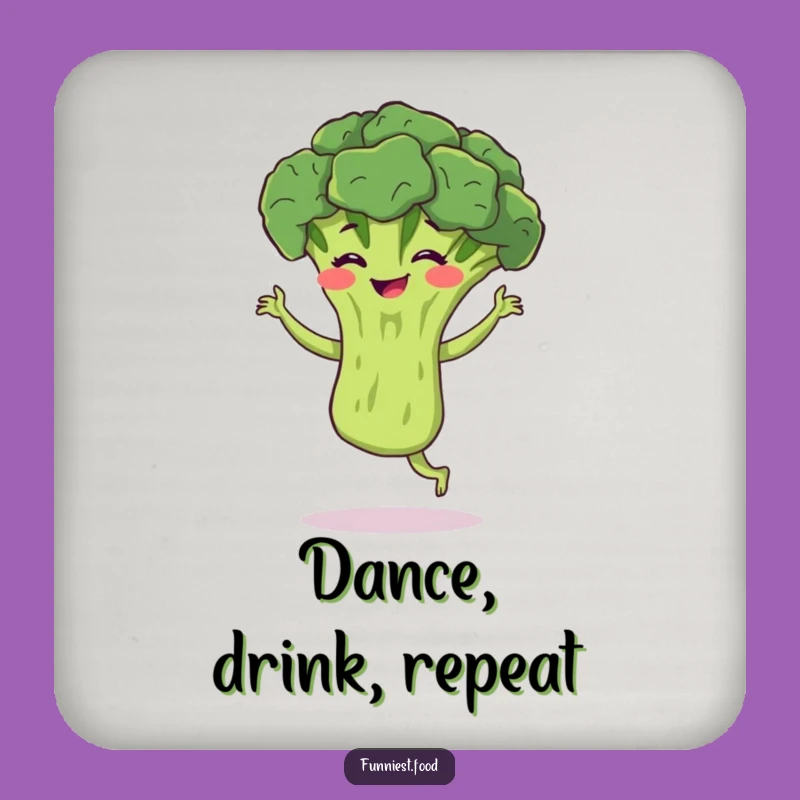 Funny Broccoli Jig Coasters: Protect Surfaces with Hilarious Bouncing Broccoli, Gift Set!