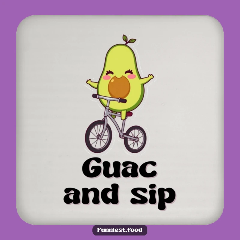 Funny Avocado Unicyclist Coasters: Protect Surfaces with Healthy, Hilarious Flair