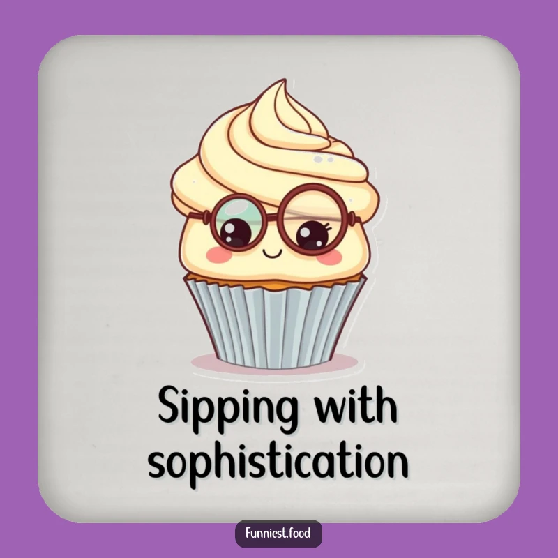Funny Cupcake Monocle Coaster: Sophisticated Protection, A Charming Gift