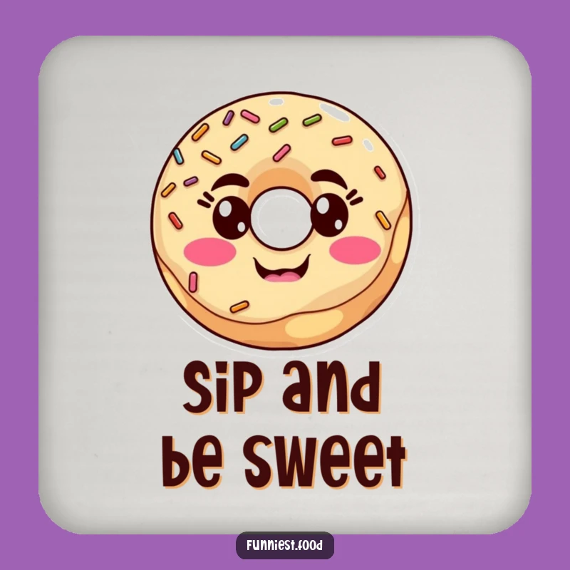 Funny Goofy Donut Face Coaster Set: Protect Surfaces with Humor, Funniest Funny Gift