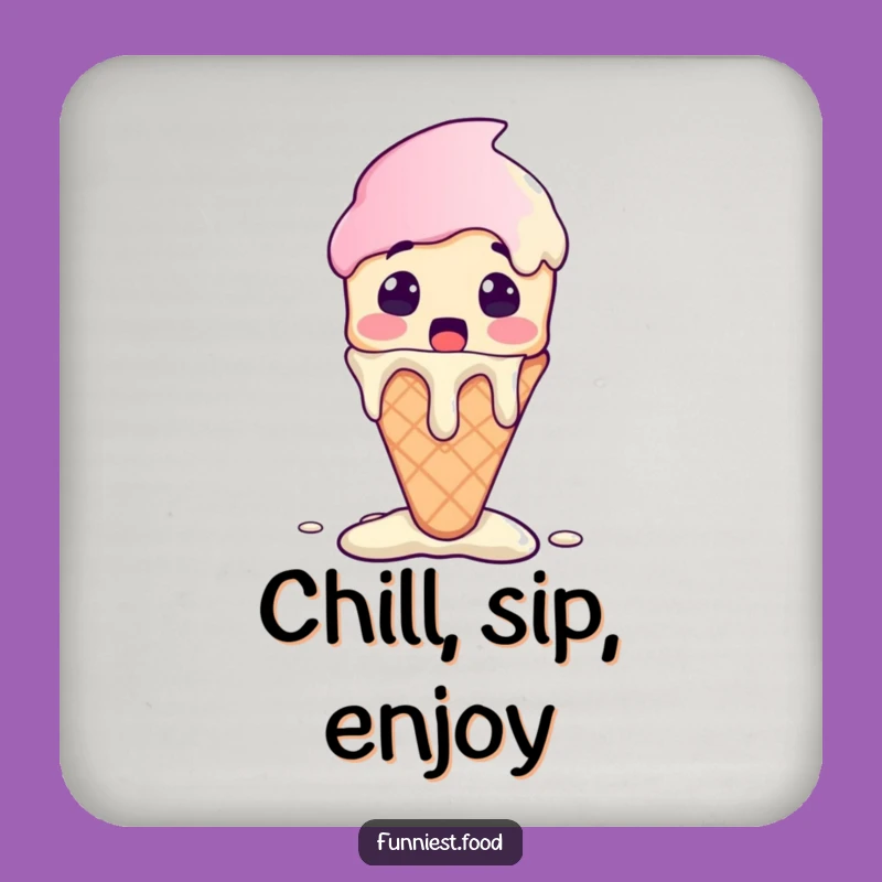 Funny Ice Cream Coaster - Melting Character Protection, Ideal Funny Gift!