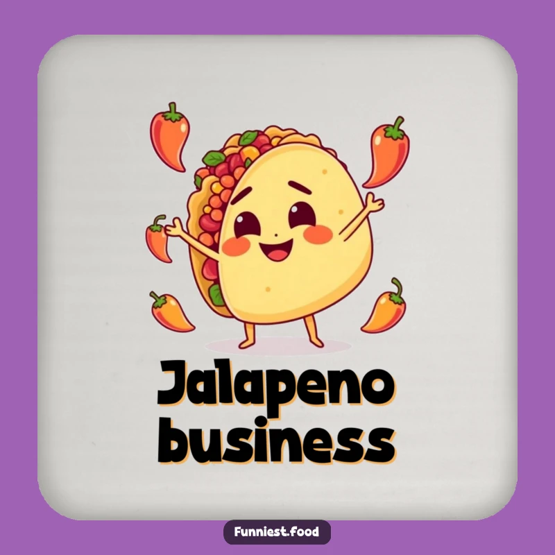 Funny Taco Juggling Coaster: Protective Spicy Character, Humorous Tabletop Accessory