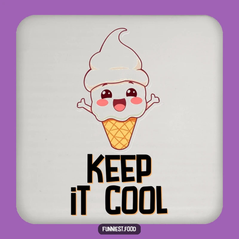 Funny Ice Cream Coaster: Cone Hat Art - Protect Surfaces Fun!